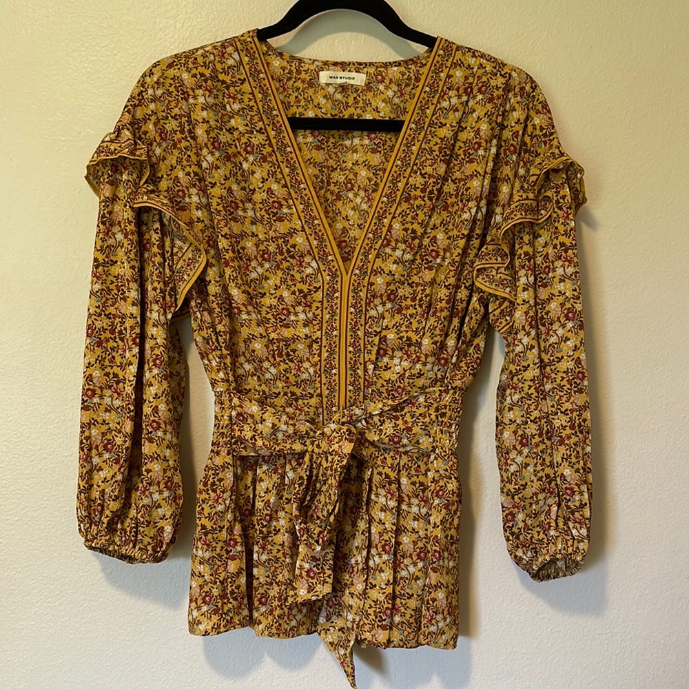Max Studio floral blouse
